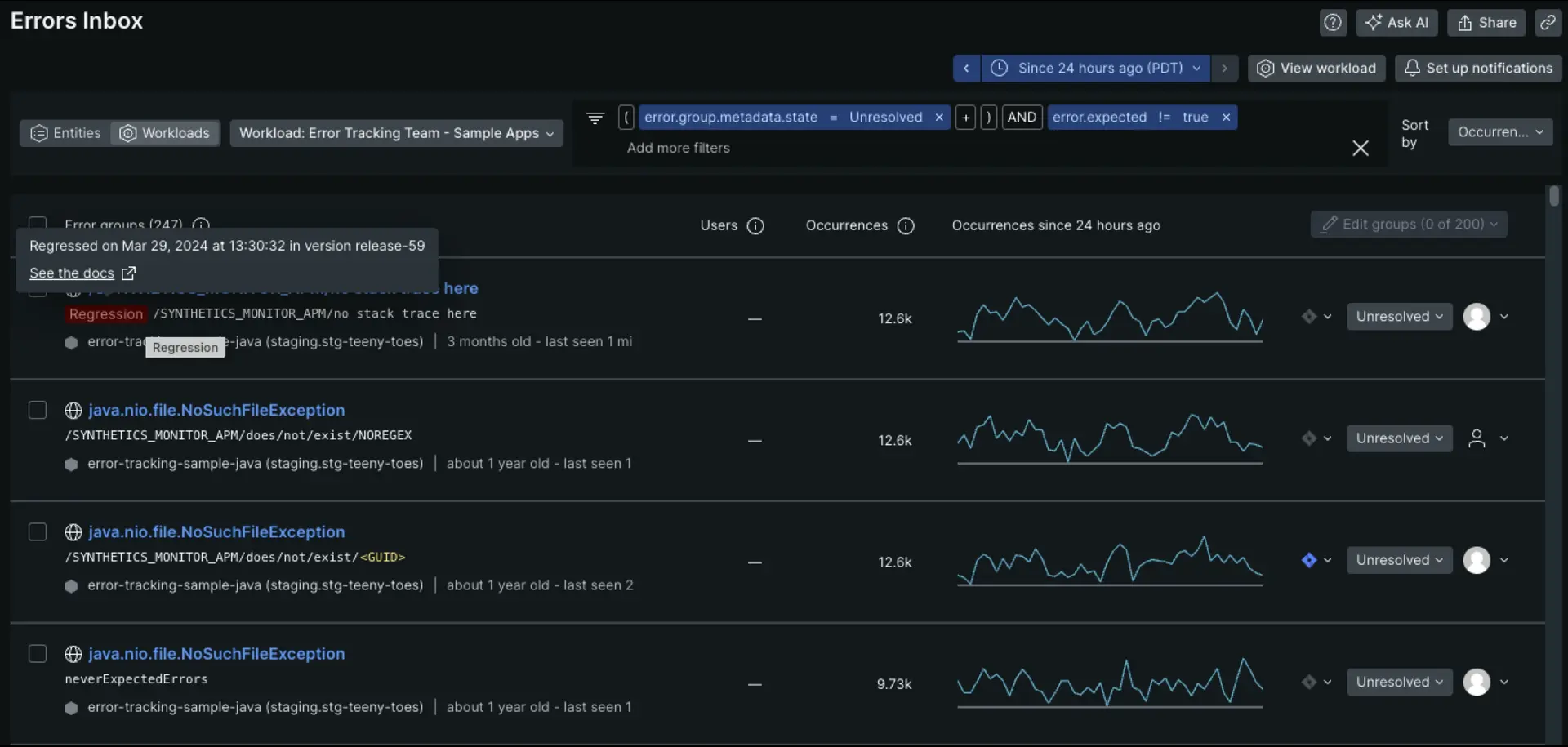 Screenshot of regression tag text. Screenshot of regression tag text.
